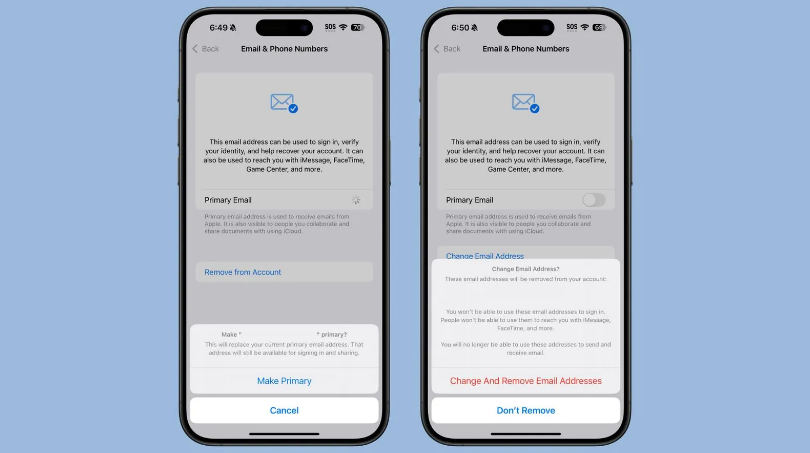 闽侯苹果手机维修分享苹果 iOS 18.1 支持设置“主要”邮箱地址并更改 iCloud 邮箱 